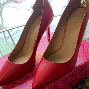 ✨NEW Tory Burch Elizabeth 85mm Leather Red Pumps✨